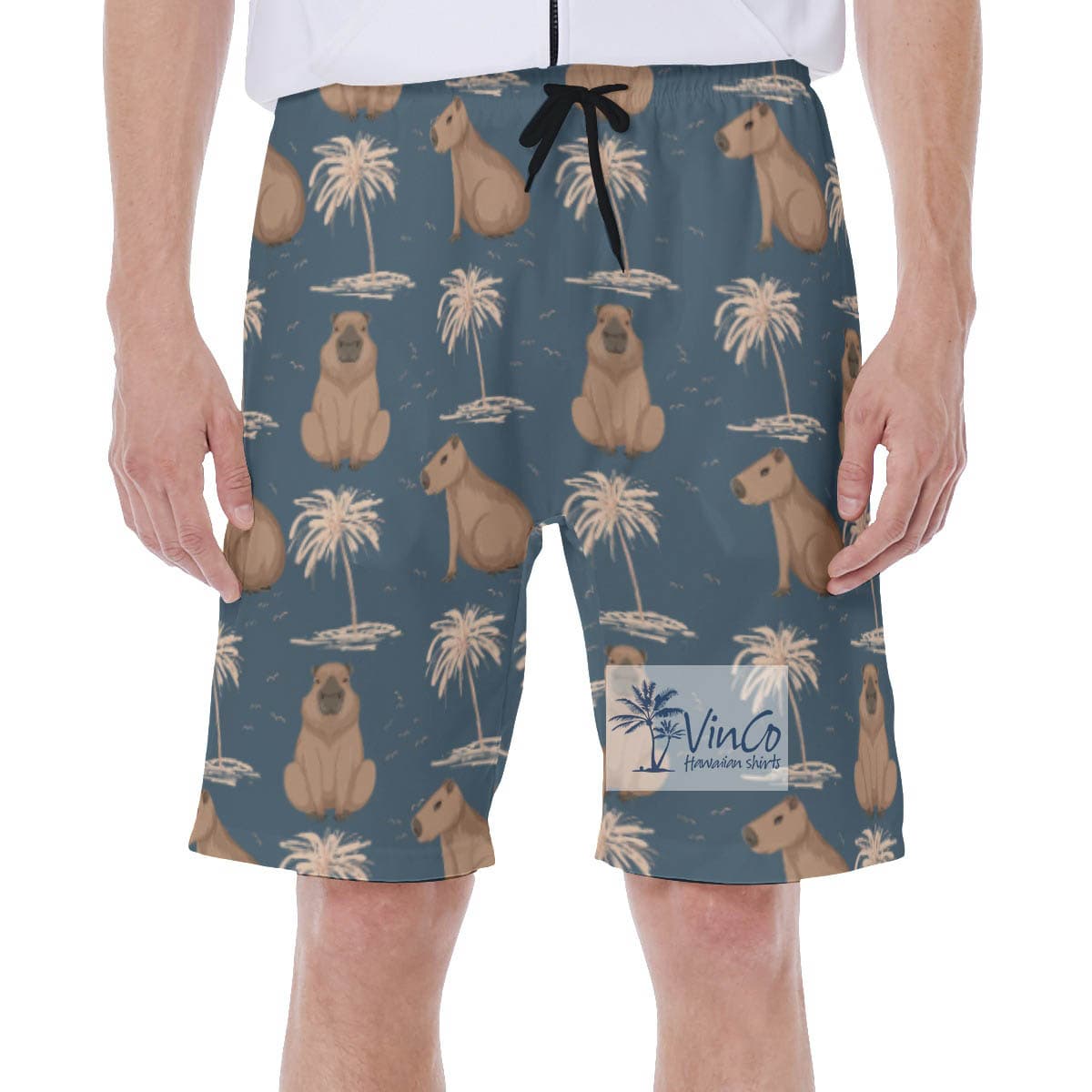 Cool Capybara Hawaiian Swim Trunks For Men (2)