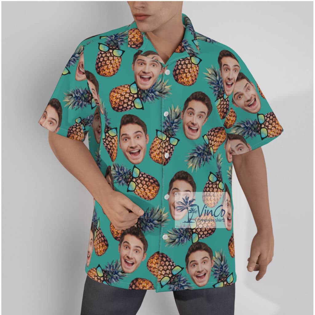 Cool Pineapple Custom Face Hawaiian Shirt