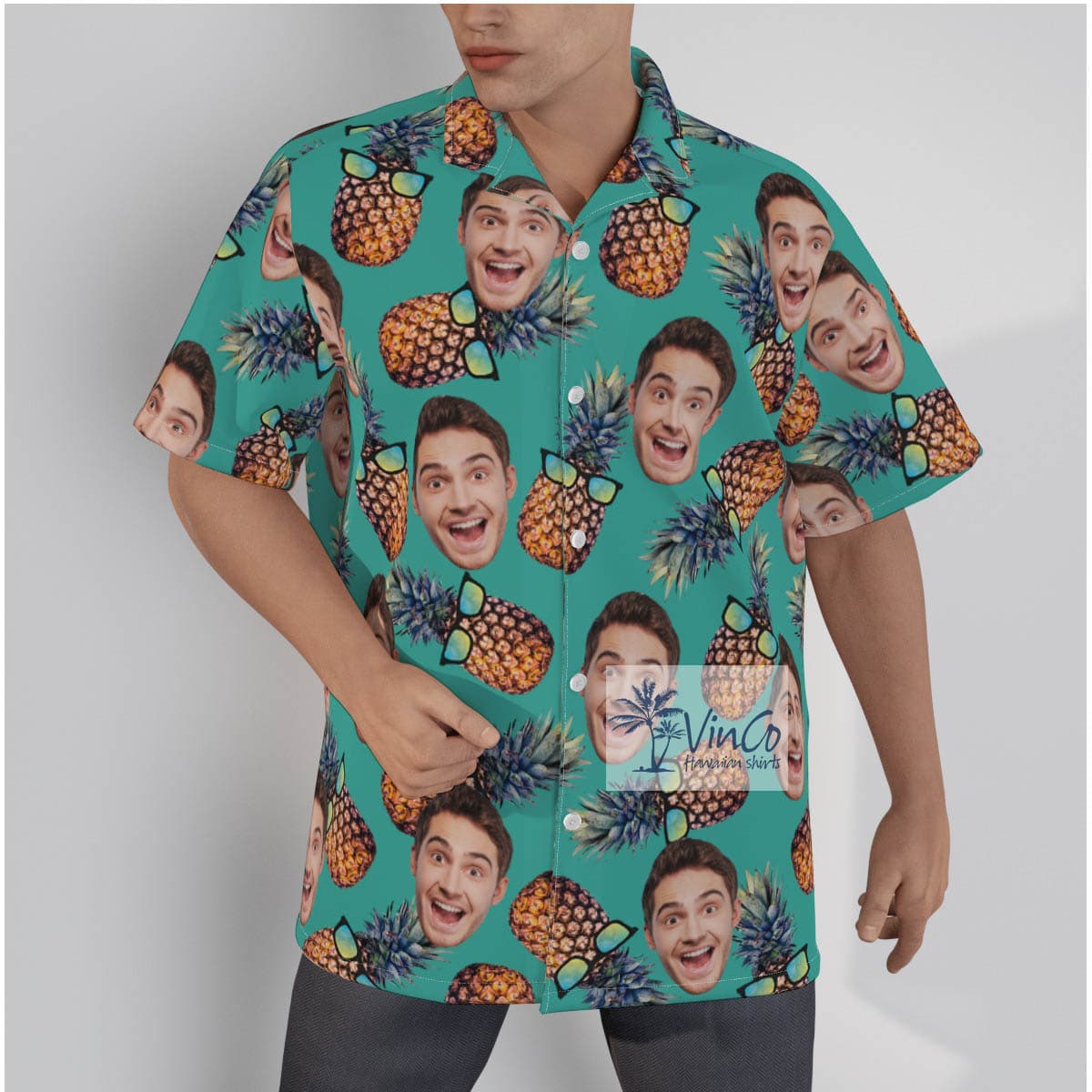 Cool Pineapple Custom Face Hawaiian Shirt