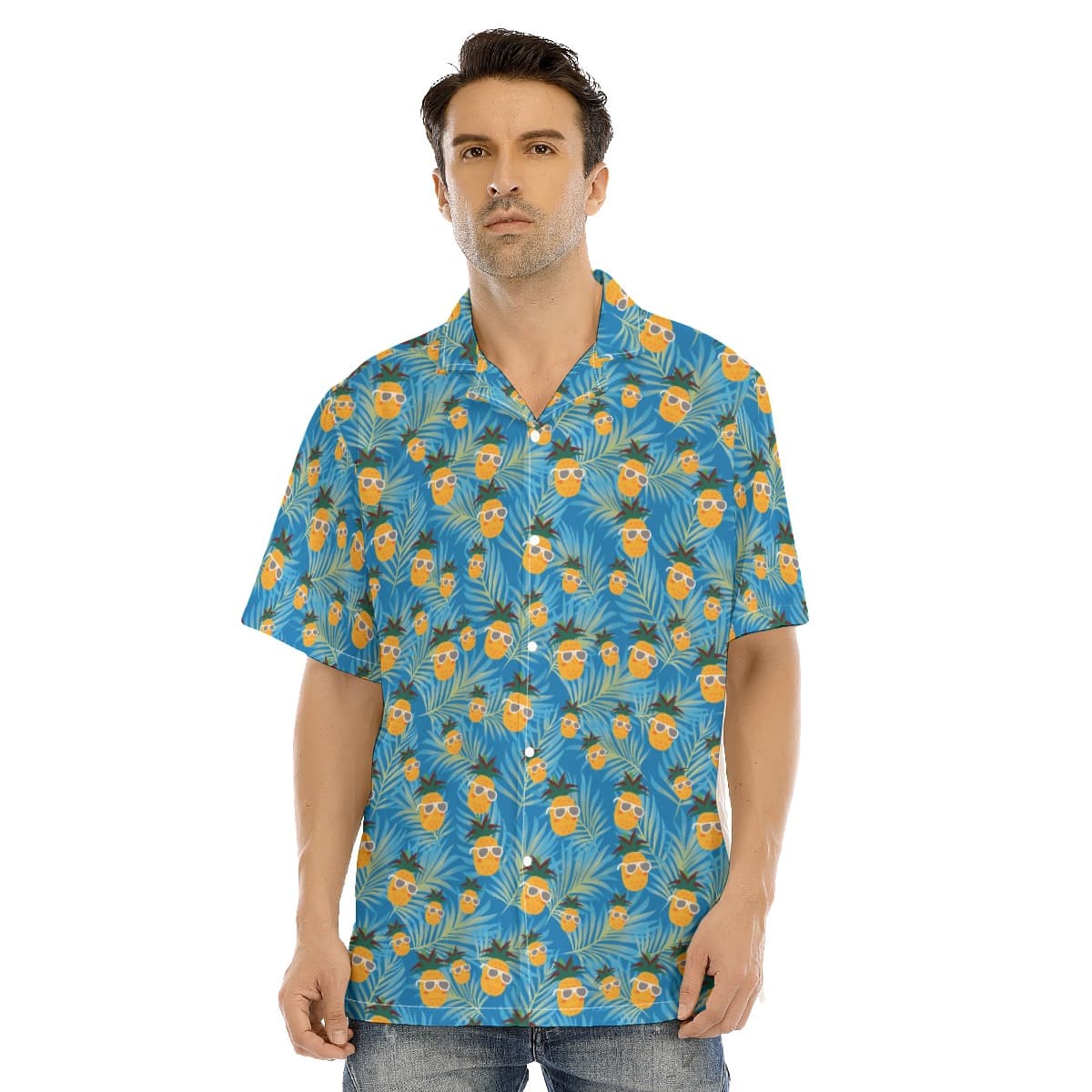 Cool Pineapple Hawaiian Button Up Shirt For Men