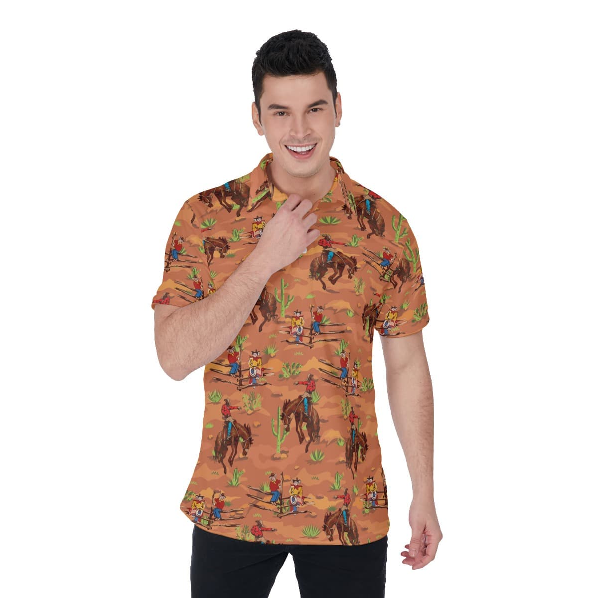 Cool Western Cowboy Men's Polo Shirt