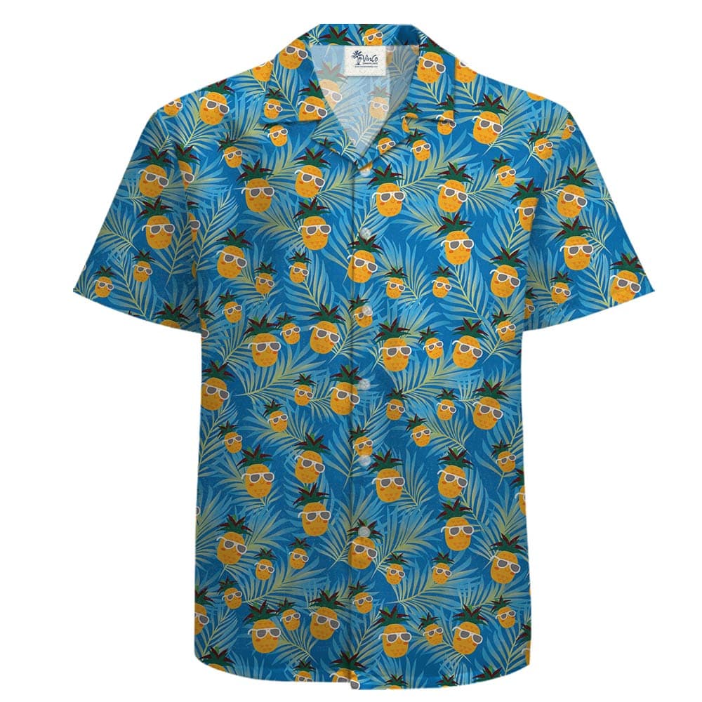 Cotton Pineapple Hawaiian Tropical Shirt For Men (2)