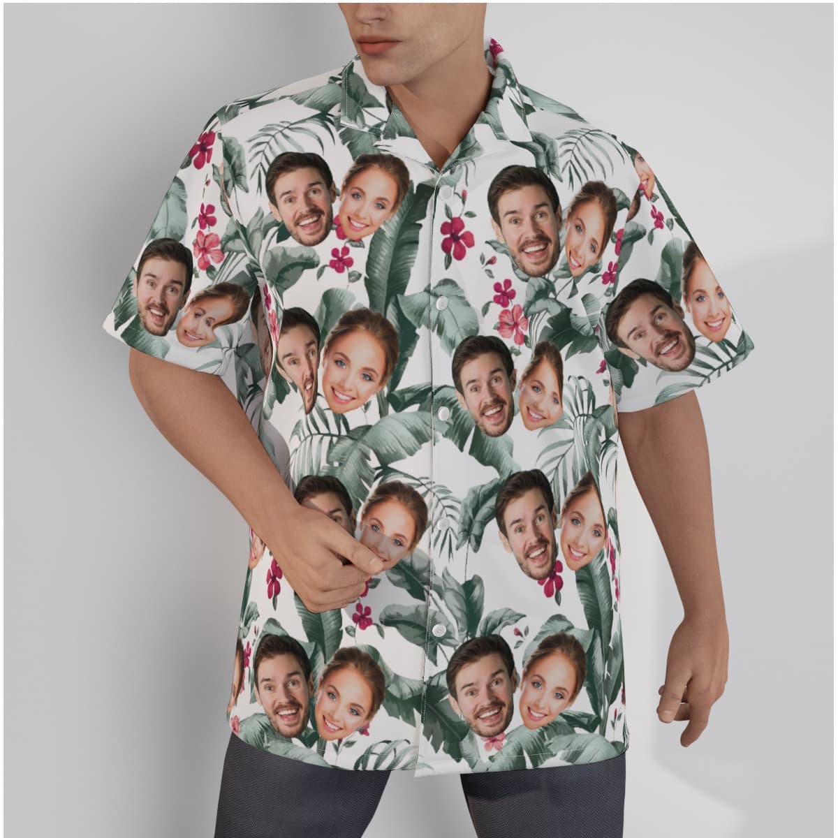Custom 2 Faces Tropical Hawaiian Shirt (1)