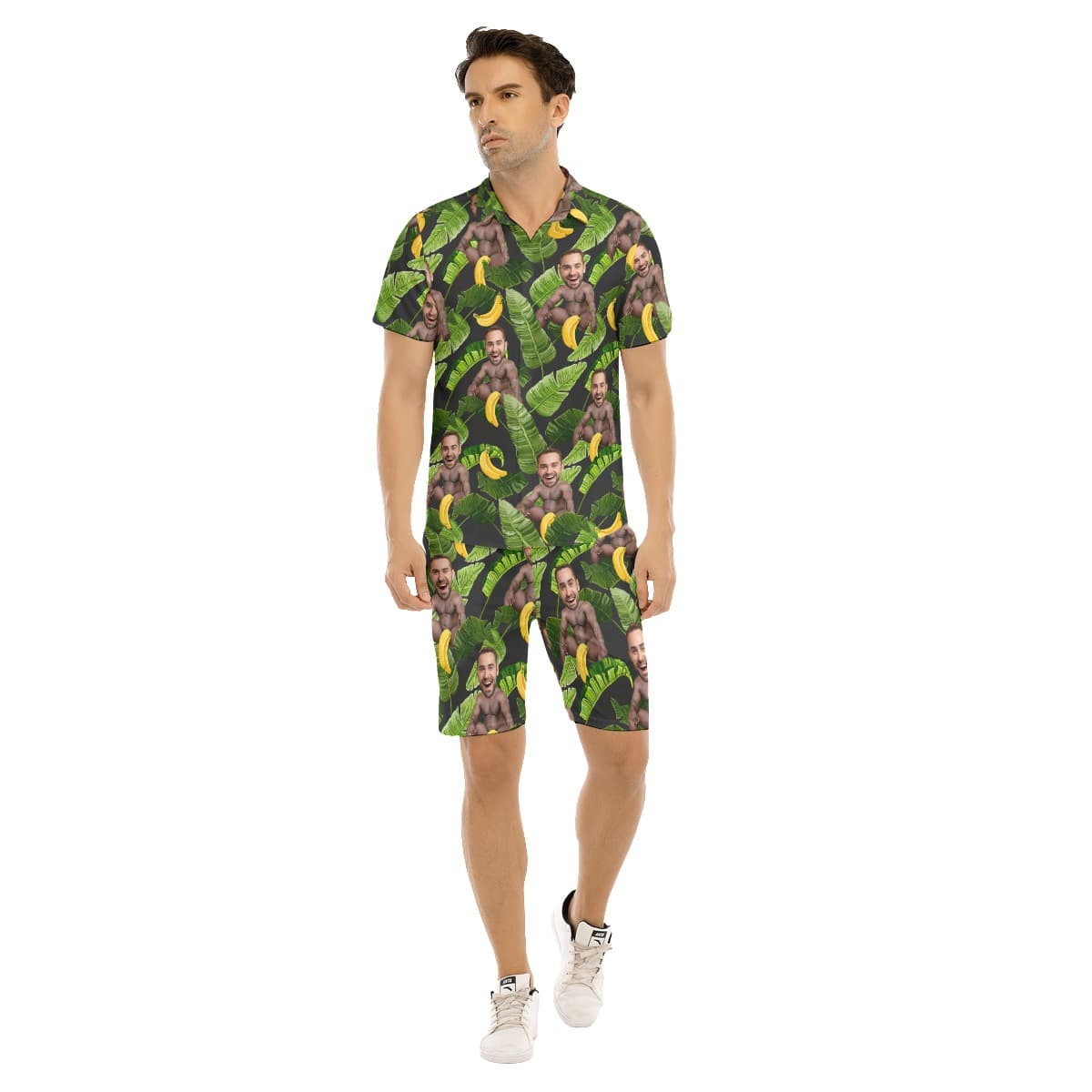 Custom Barry Wood Face Aloha Shirt Set For Men (1)