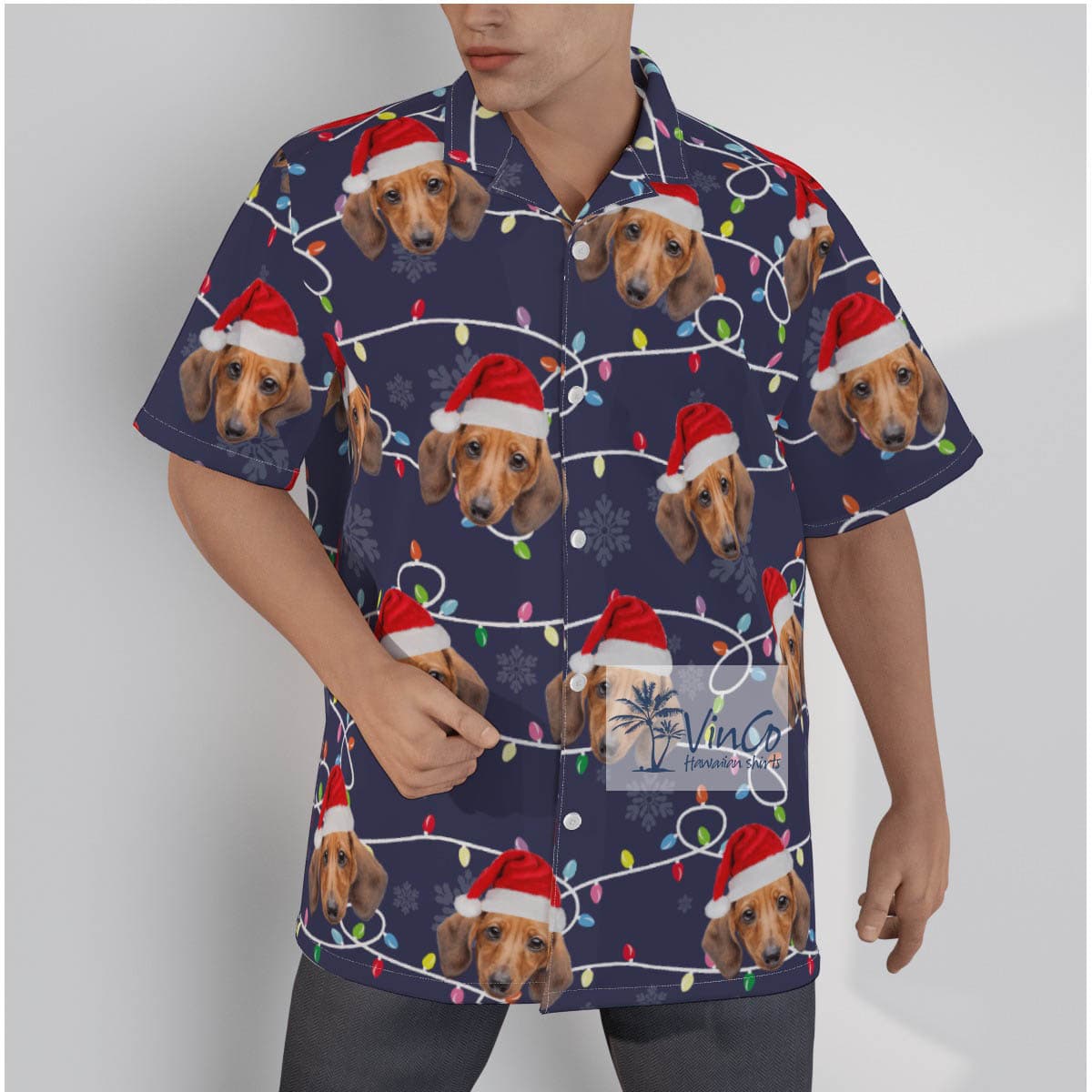 Custom Dog Face Personalized Christmas Hawaiian Shirt (2)