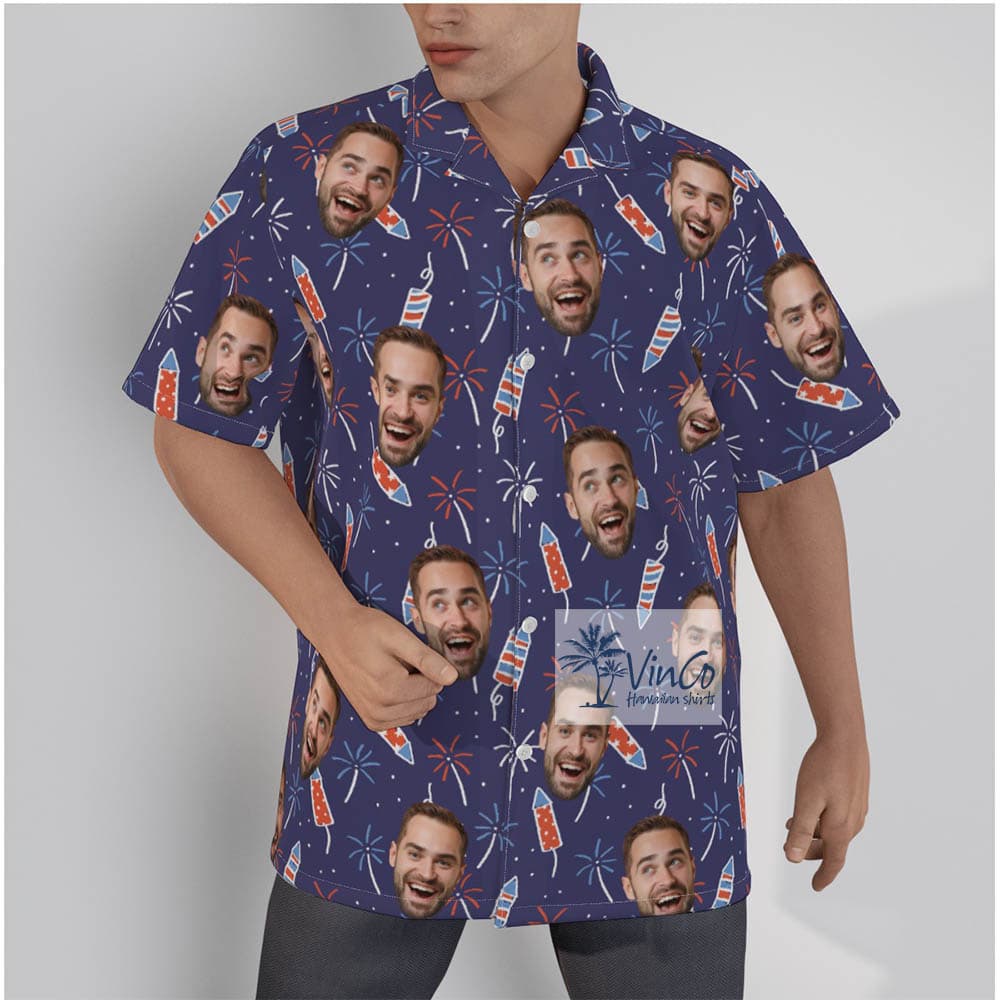 Custom Face 4th Of July Hawaiian Shirt For Independence Day Patriotic Theme (2)