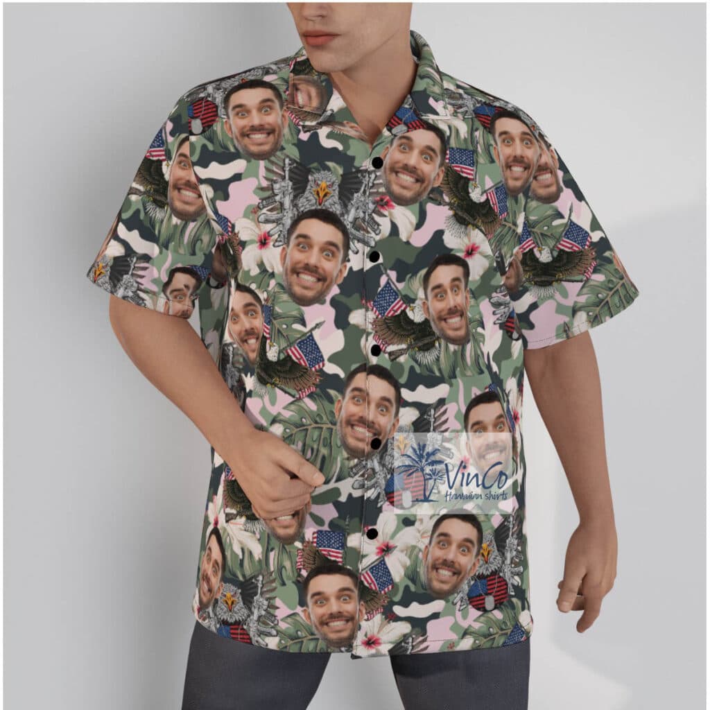 Custom Face American Eagle Tactical Hawaiian Shirt