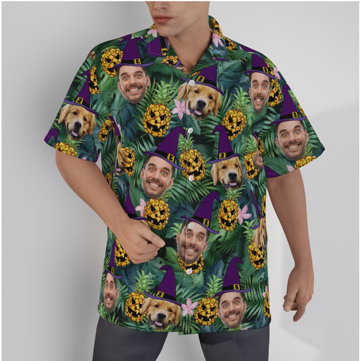 Custom Face Halloween Hawaiian Shirt For Men (1)