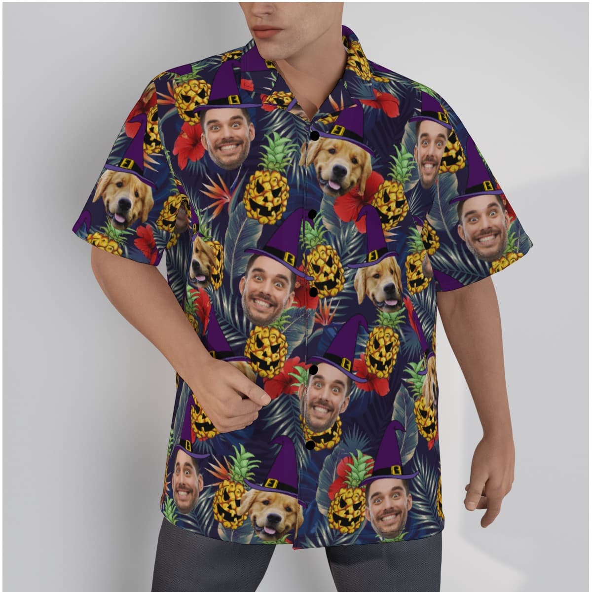 Custom Face Hawaiian Shirt For Halloween Horror Witches (1)