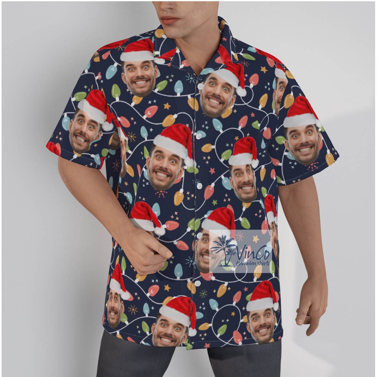Custom Face Personalized Christmas Hawaiian Shirt (2)