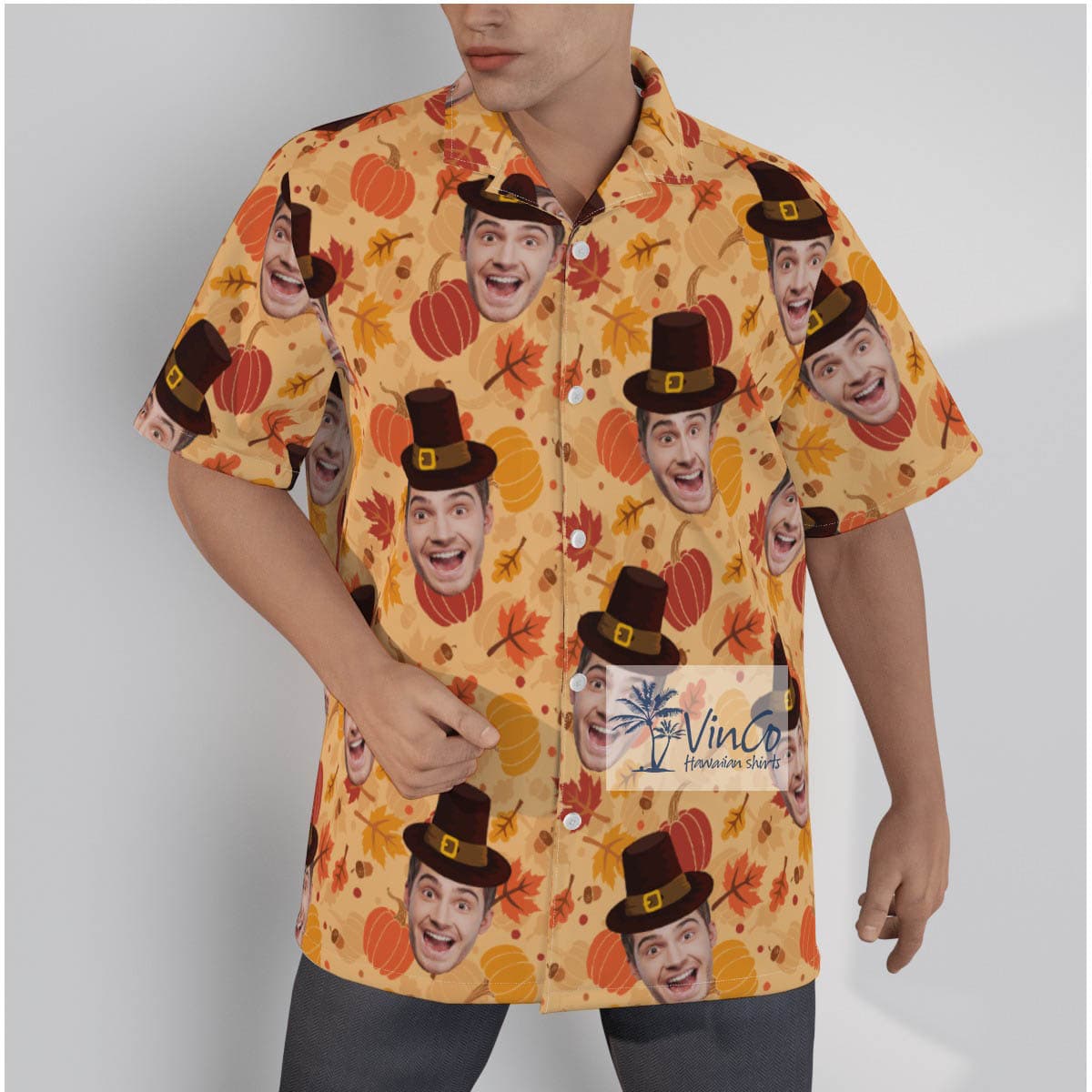 Custom Face Pumpkins Hawaiian Shirt