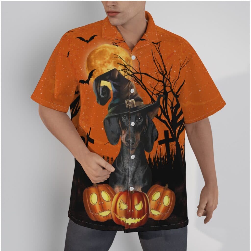 Custom Halloween Hawaiian Shirt With Dog Face (1)