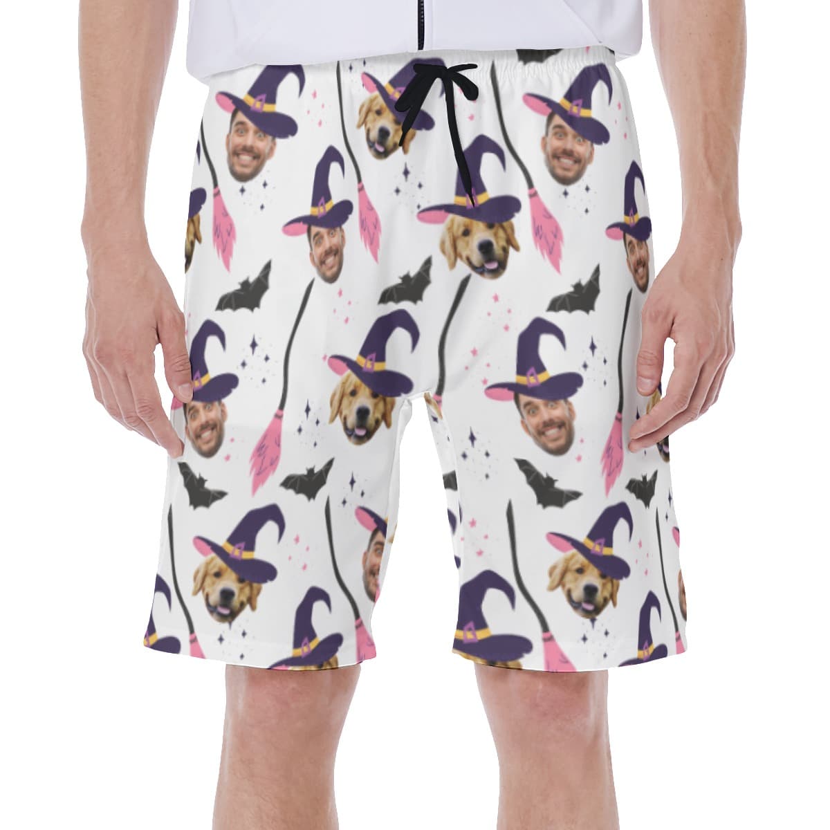 Custom Halloween Witches Men's Aloha Swim Trunks