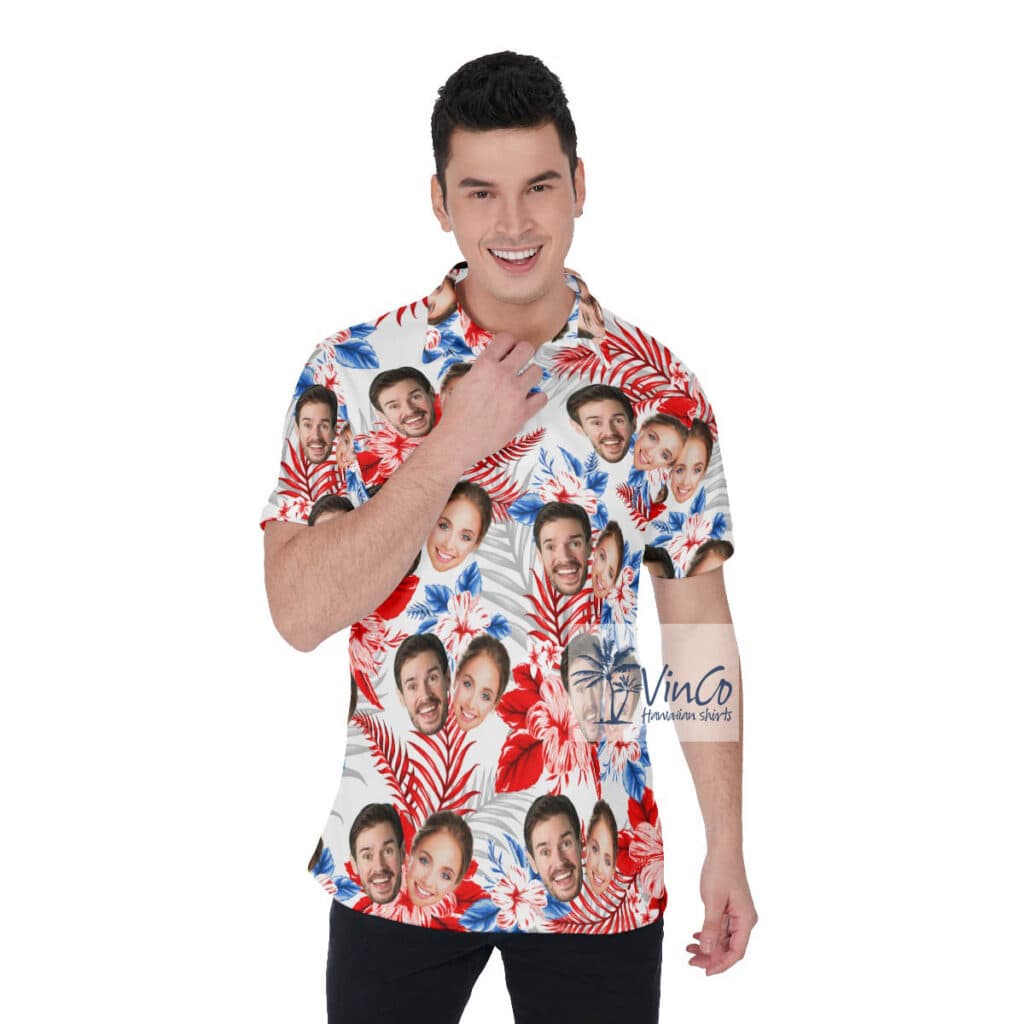 Custom Hibiscus Hawaiian Polo Shirt With Multiple Faces