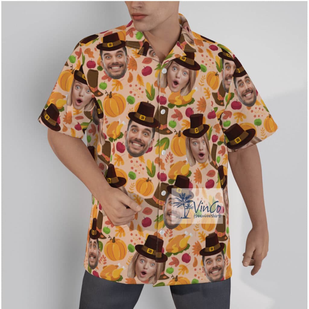 Custom Multiple Faces Thanksgiving Hawaiian Shirt