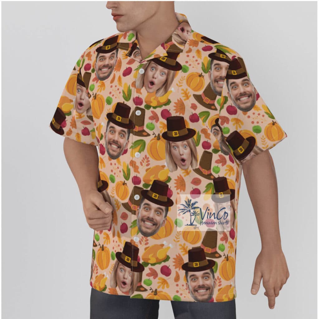 Custom Multiple Faces Thanksgiving Hawaiian Shirt