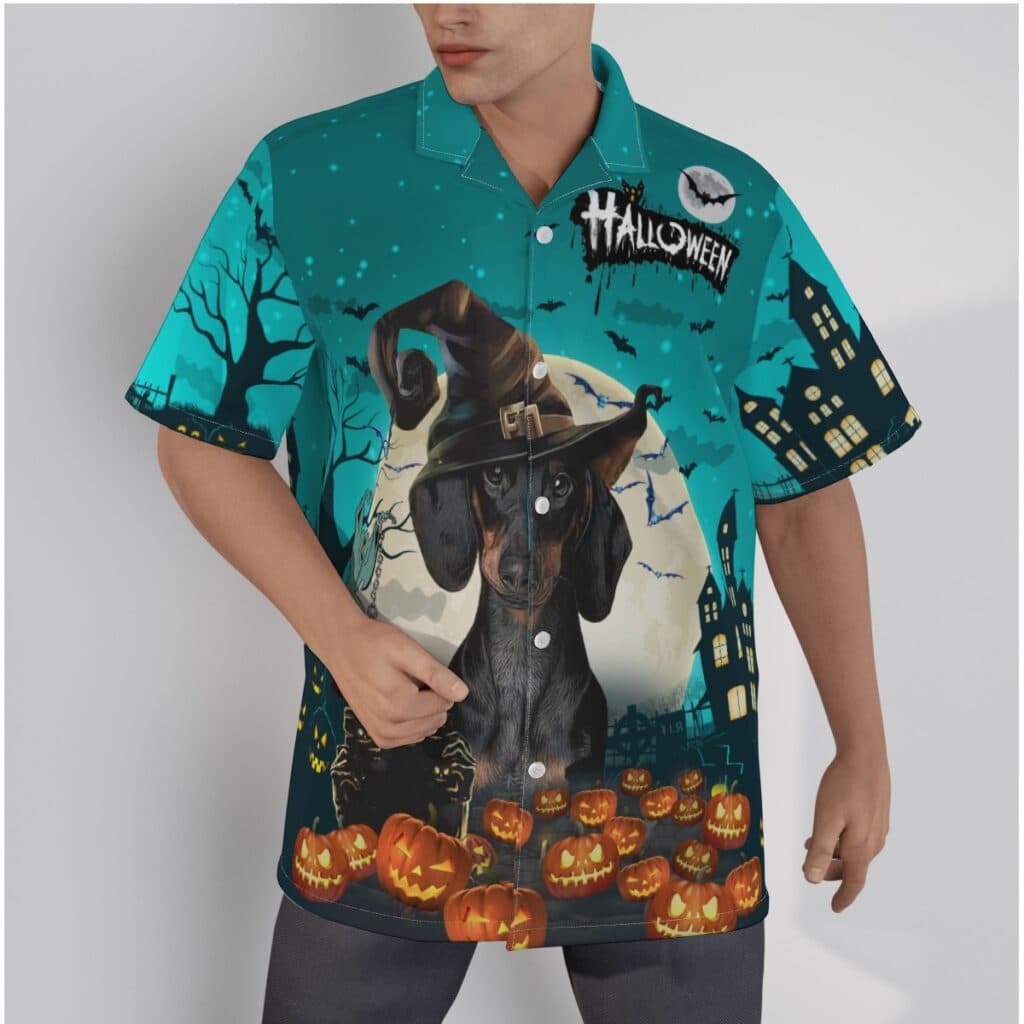 Custom Pet Face Halloween Hawaiian Shirt Funny Halloween Costume (1)