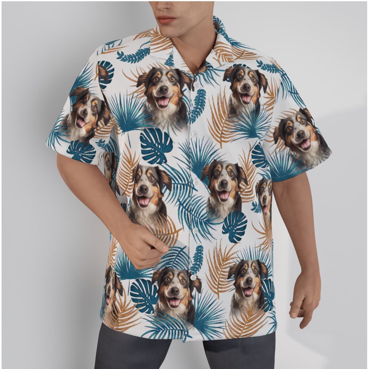Custom Pet Face Hawaiian Shirt With Dog Cat Photos (1)