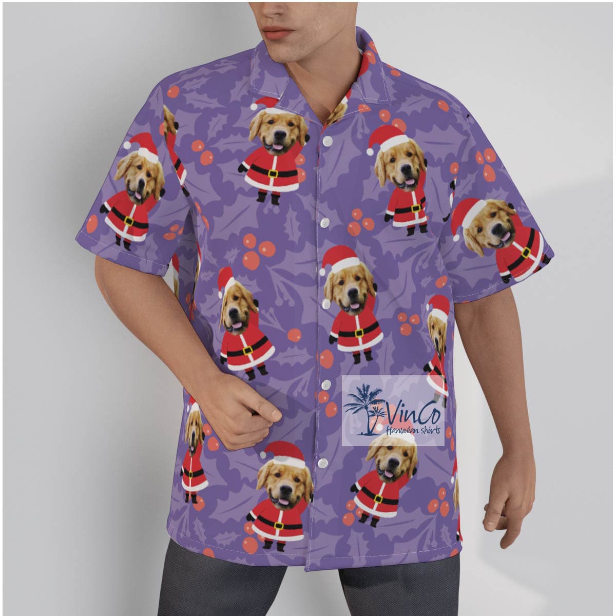 Custom Pet Face Personalized Christmas Gift Hawaiian Shirt (2)