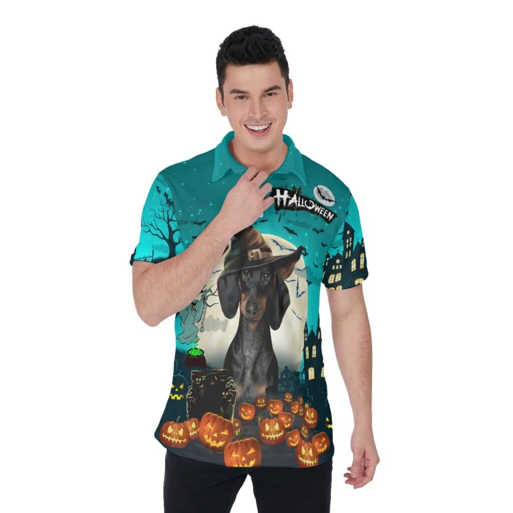 Custom Pet Halloween Hawaiian Polo Shirt