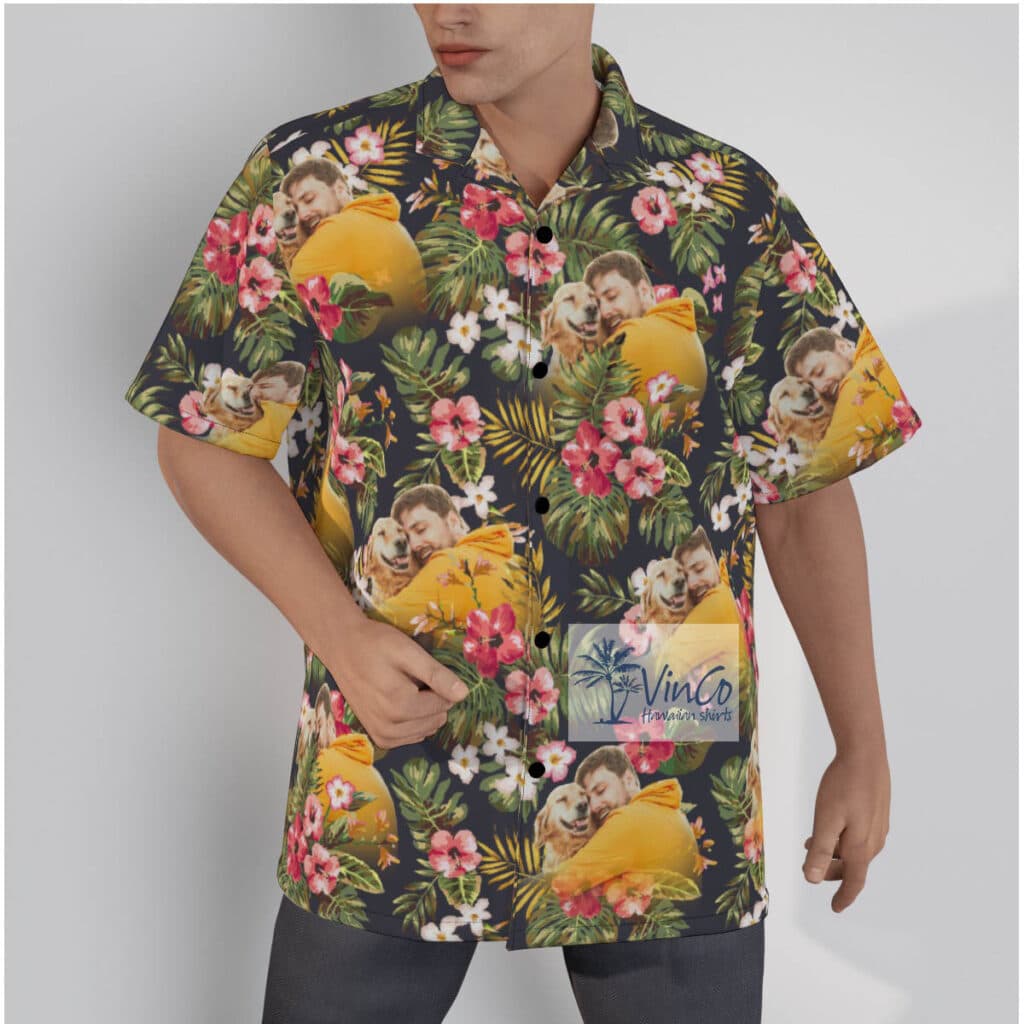Custom Photo Floral Hawaiian Shirt