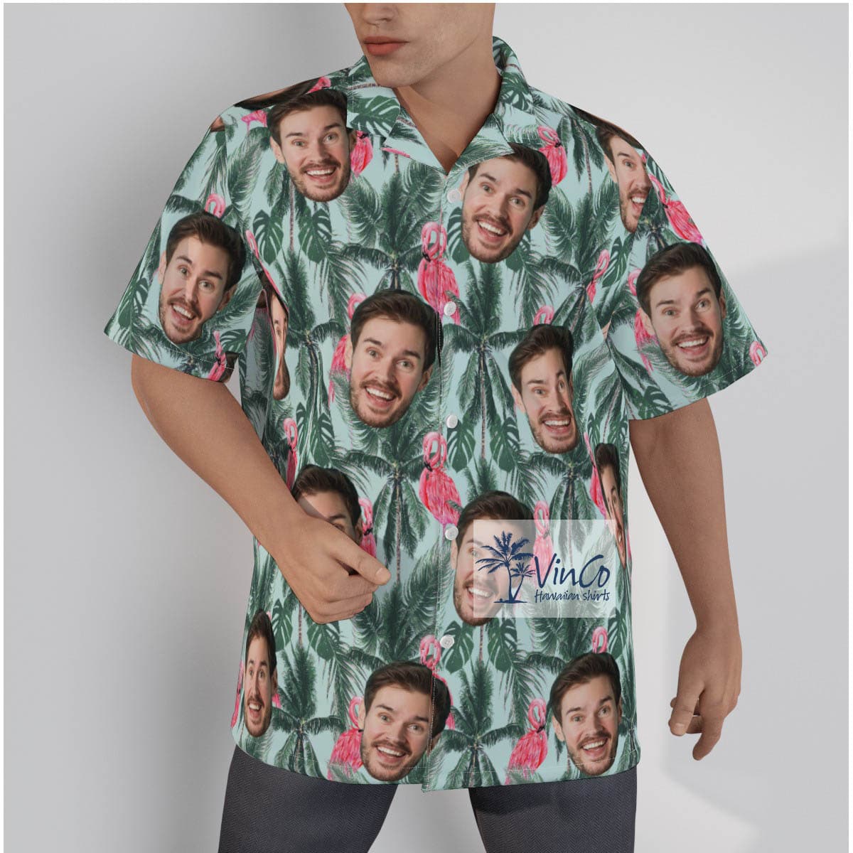 Custom Tropical Button Up Shirt With Multiple Faces For Men (2)