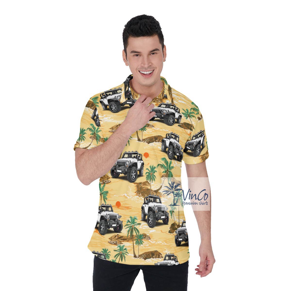 Custom Tropical Hawaiian Polo Shirt With Your Car