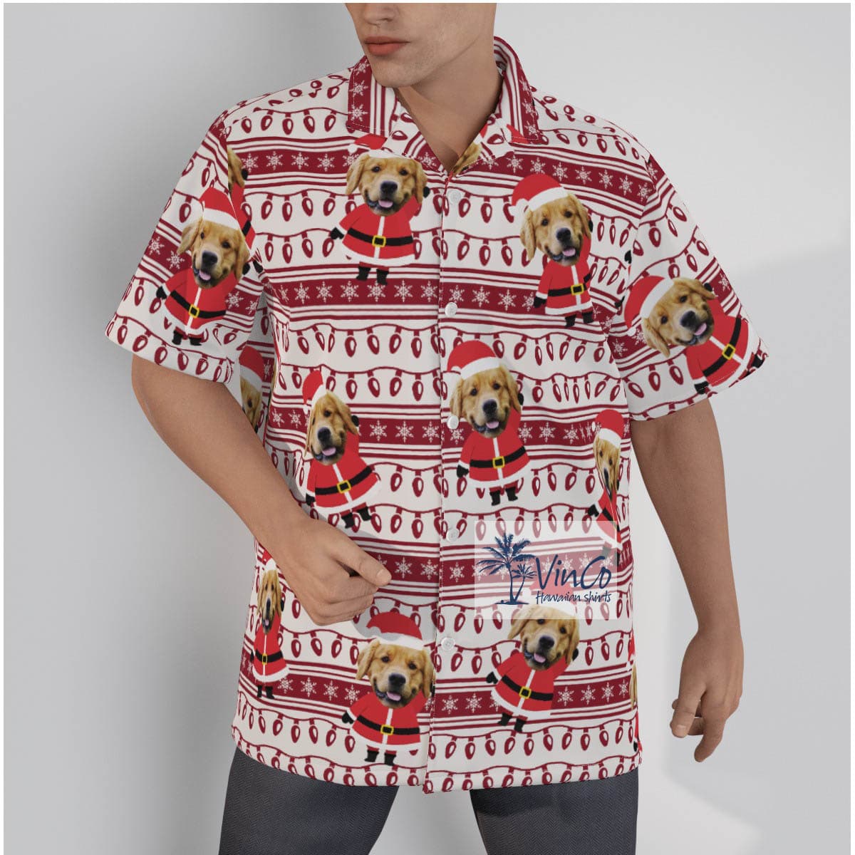 Custom Your Dog Face Christmas Hawaiian Shirt Personalized Christmas Gift (3)