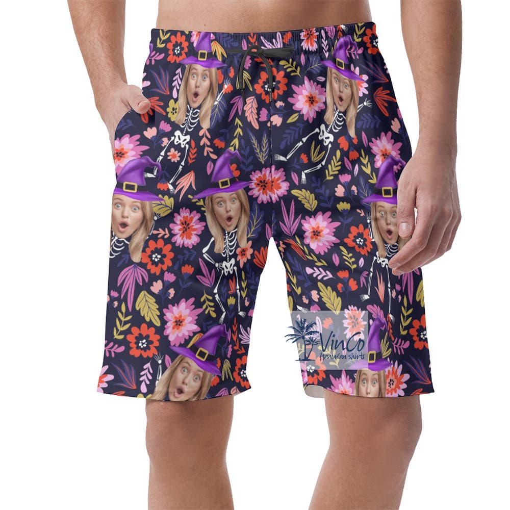 Custom Your Face Halloween Shorts For Men (2)