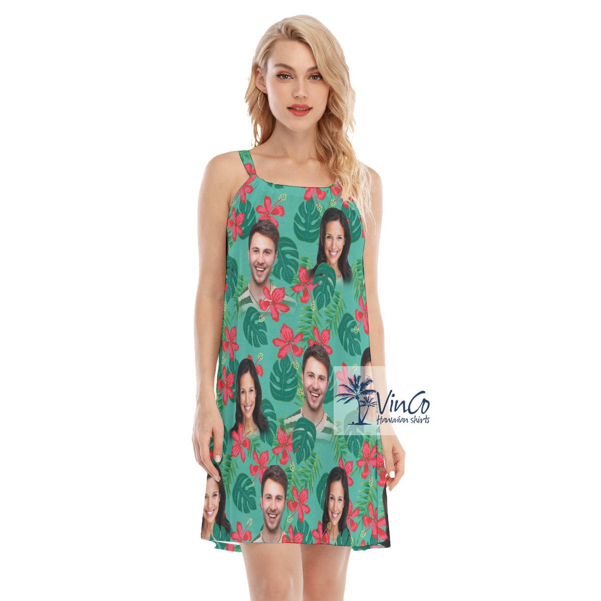 Custom Your Faces Hawaiian Summer Dress For Women (2)