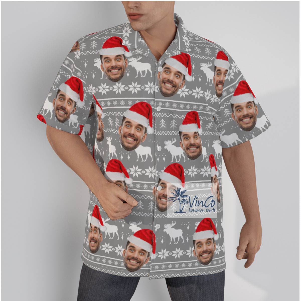Customize Multiple Faces Christmas Shirt For Men (2)