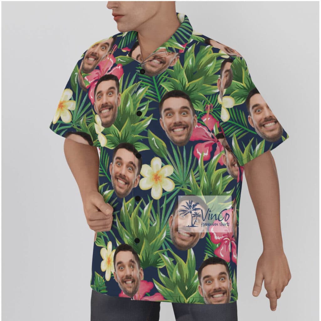 Customize Tropical Hibiscus Hawaiian Shirt With Face