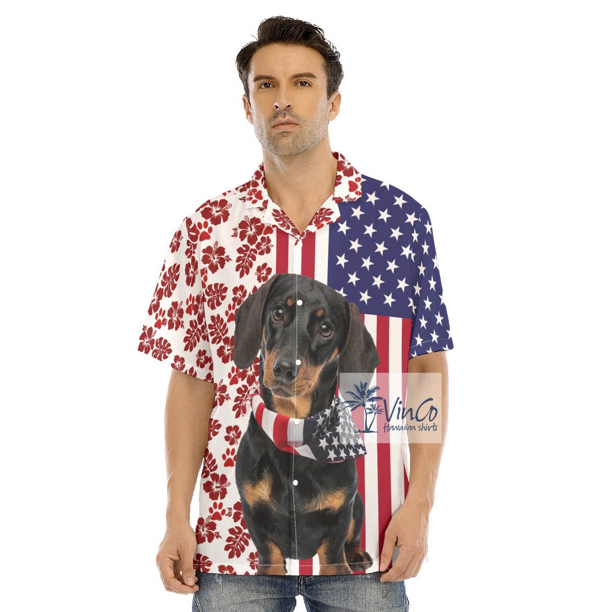 Cute Dachshund 4th Of July American Flag Hawaiian Shirt (4)
