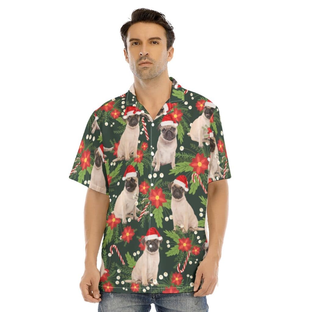 Cute Pug Dog Christmas Hawaiian Shirt