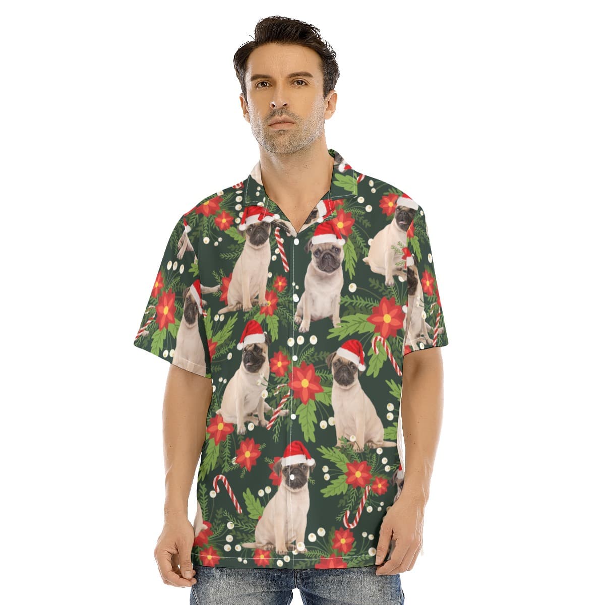 Cute Pug Dog Christmas Hawaiian Shirt