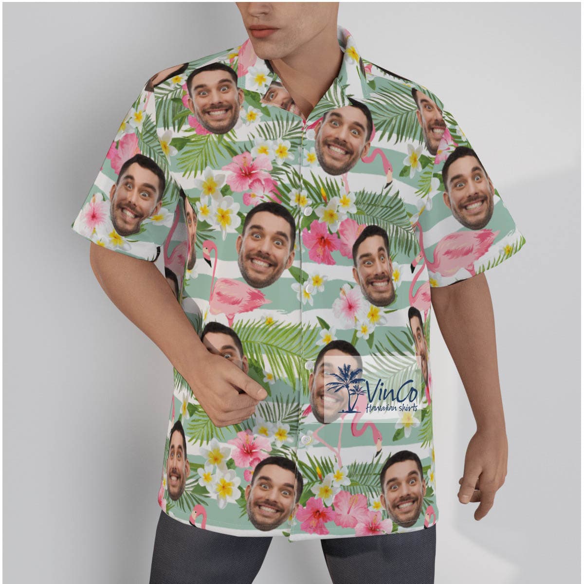 Flamingo Custom Hawaiian Shirts With Faces (2)