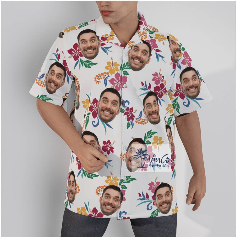 Floral Custom Face Hawaiian Outfits Aloha Shirt (1)