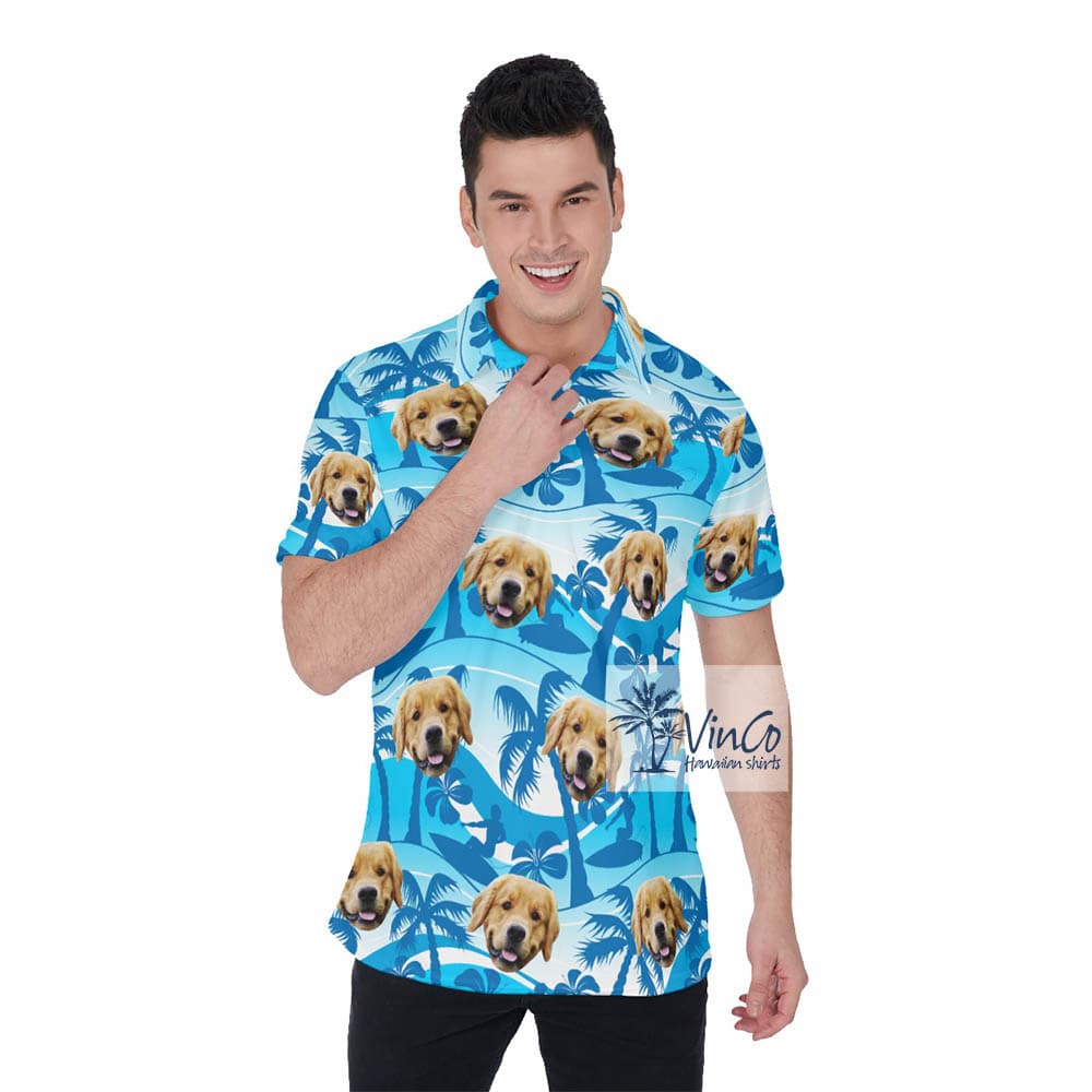 Floral Hawaiian Polo Shirt With Your Face (2)