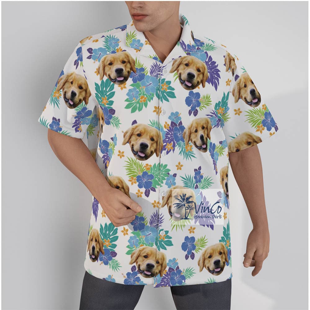 Flowers Custom Dog Face Hawaiian Shirt (3)