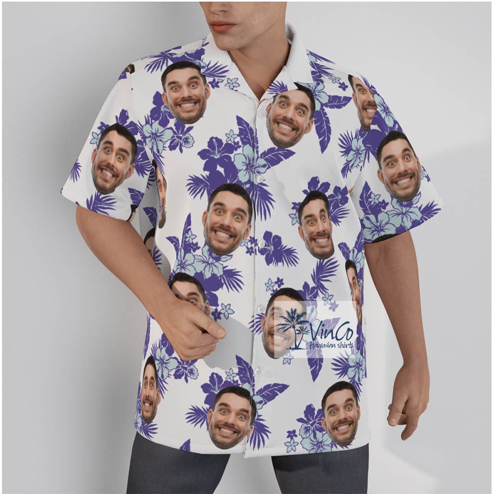 Flowers Custom Multiple Faces Hawaiian Shirt For Men (2)