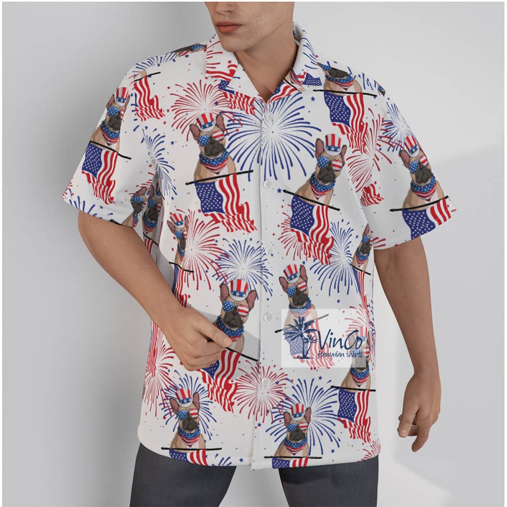 French Bulldog American Flag 4th Of July Hawaiian Shirt (1)