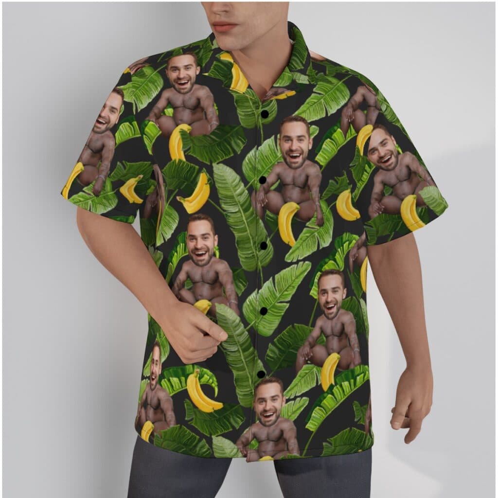 Funny Banana Barry Wood Custom Face Hawaiian Shirt (1)