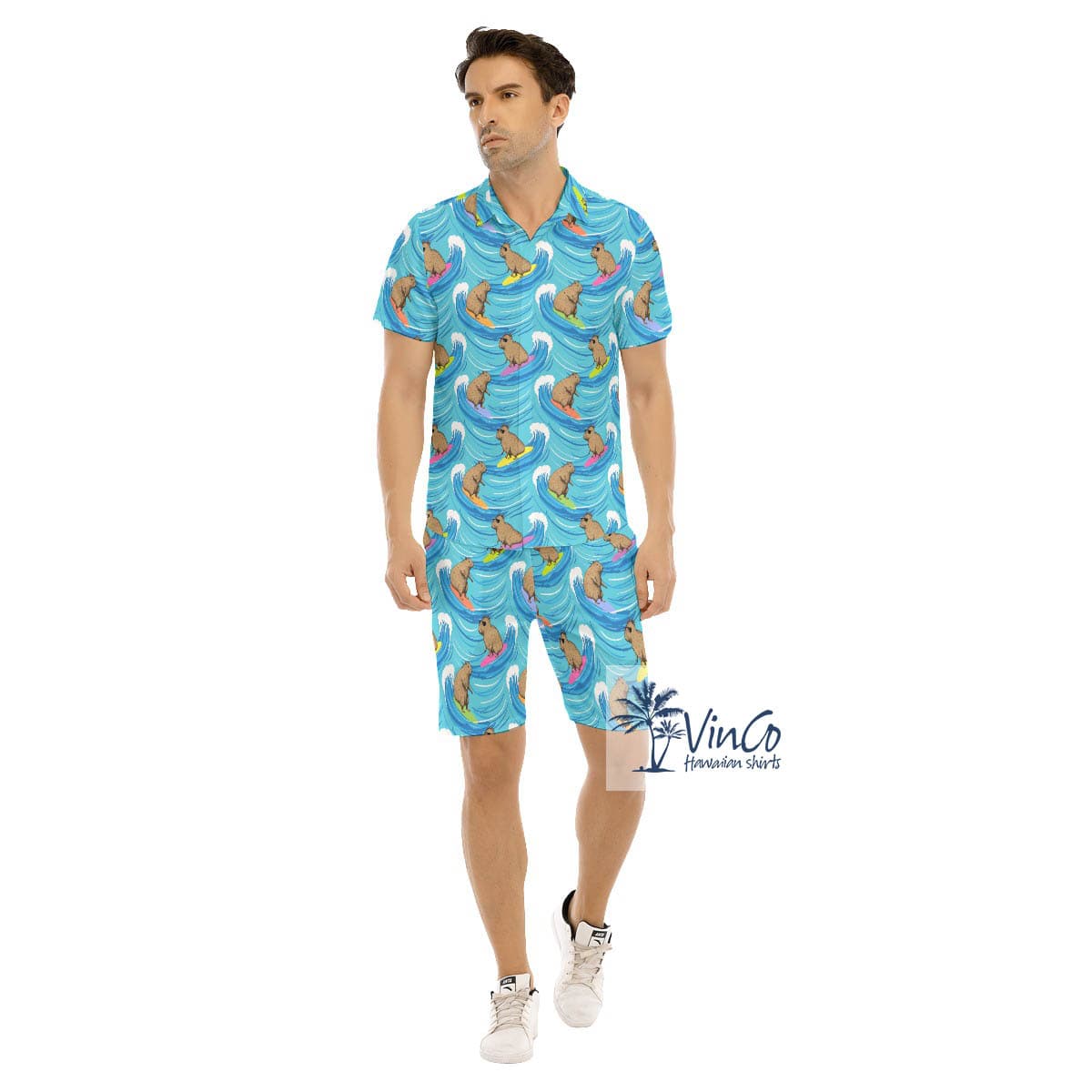 Funny Capybara Summer Hawaiian Shirt Set For Beach Vacation (3)