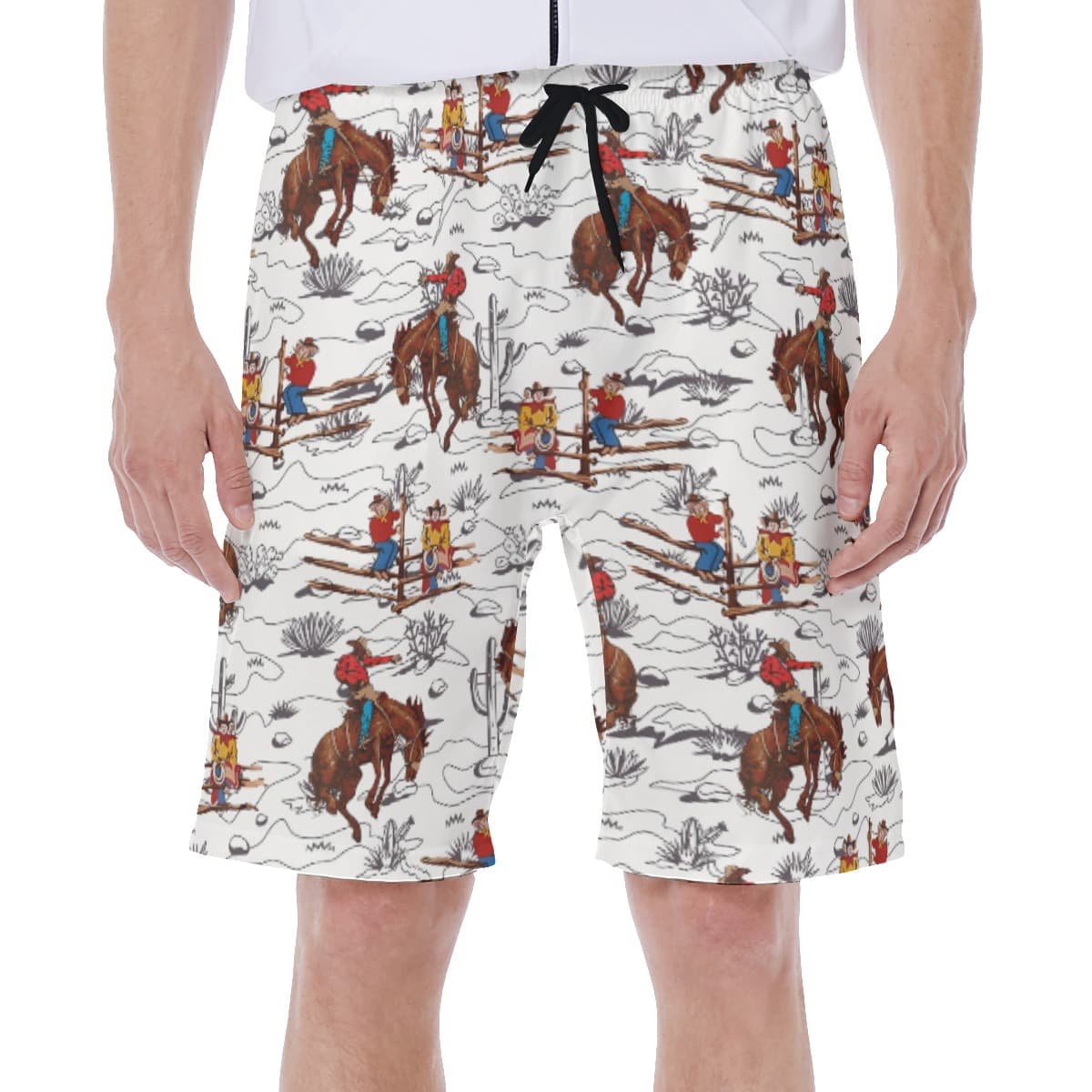 Funny Cowboy Hawaiian Swim Trunks For Men
