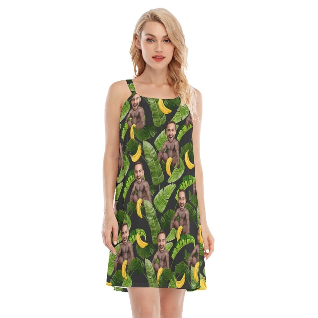 Funny Custom Barry Wood Face Hawaiian Summer Dress (1)