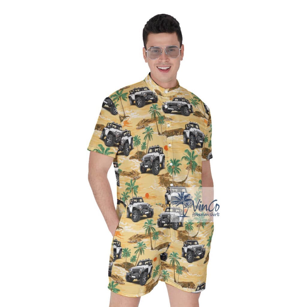 Funny Custom Car Tropical Hawaiian Romper