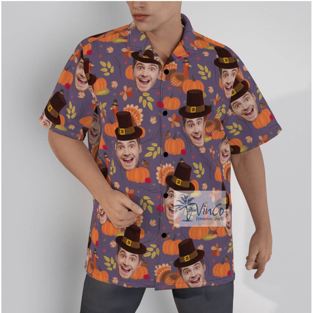 Funny Custom Face Thanksgiving Hawaiian Shirt