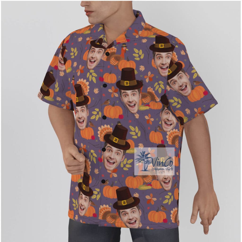 Funny Custom Face Thanksgiving Hawaiian Shirt