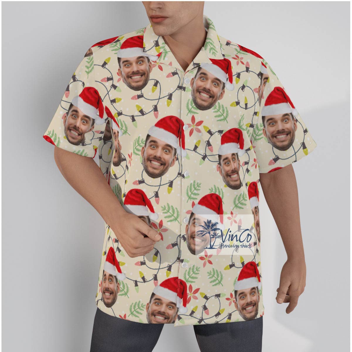 Funny Custom Multiple Faces Hawaiian Christmas Shirt (2)