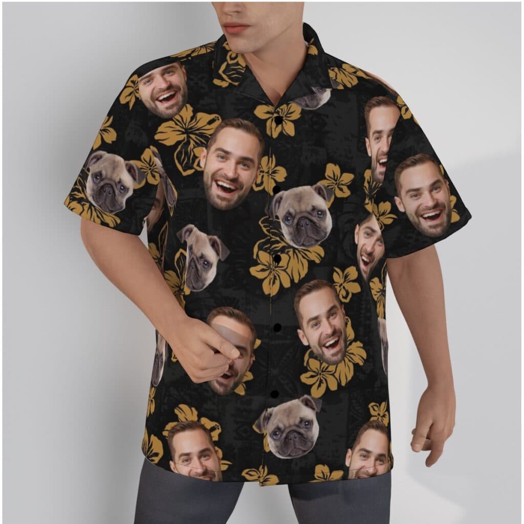 Funny Custom Your Face and Pet Hawaiian Shirt